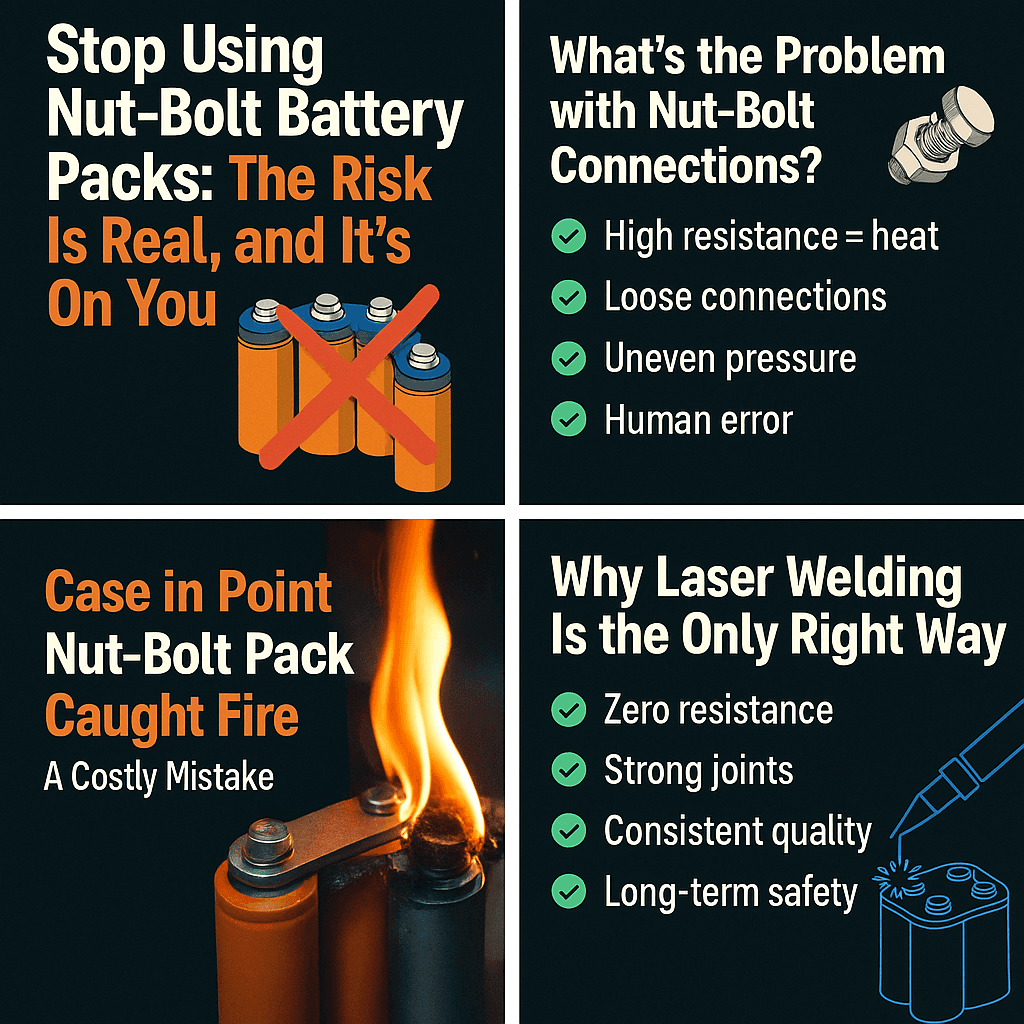 Nut-Bolt Cells Based Battery Packs